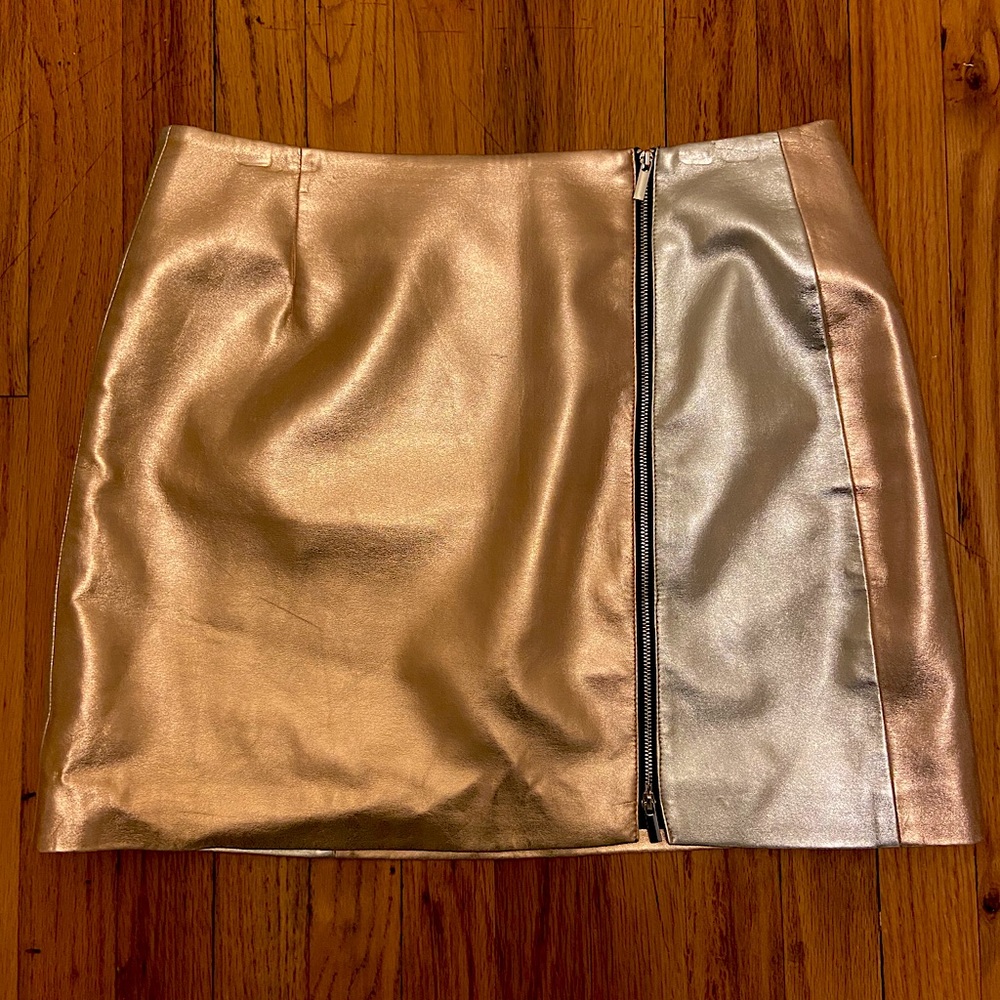 Metallic Copper & Silver French Connection Skirt